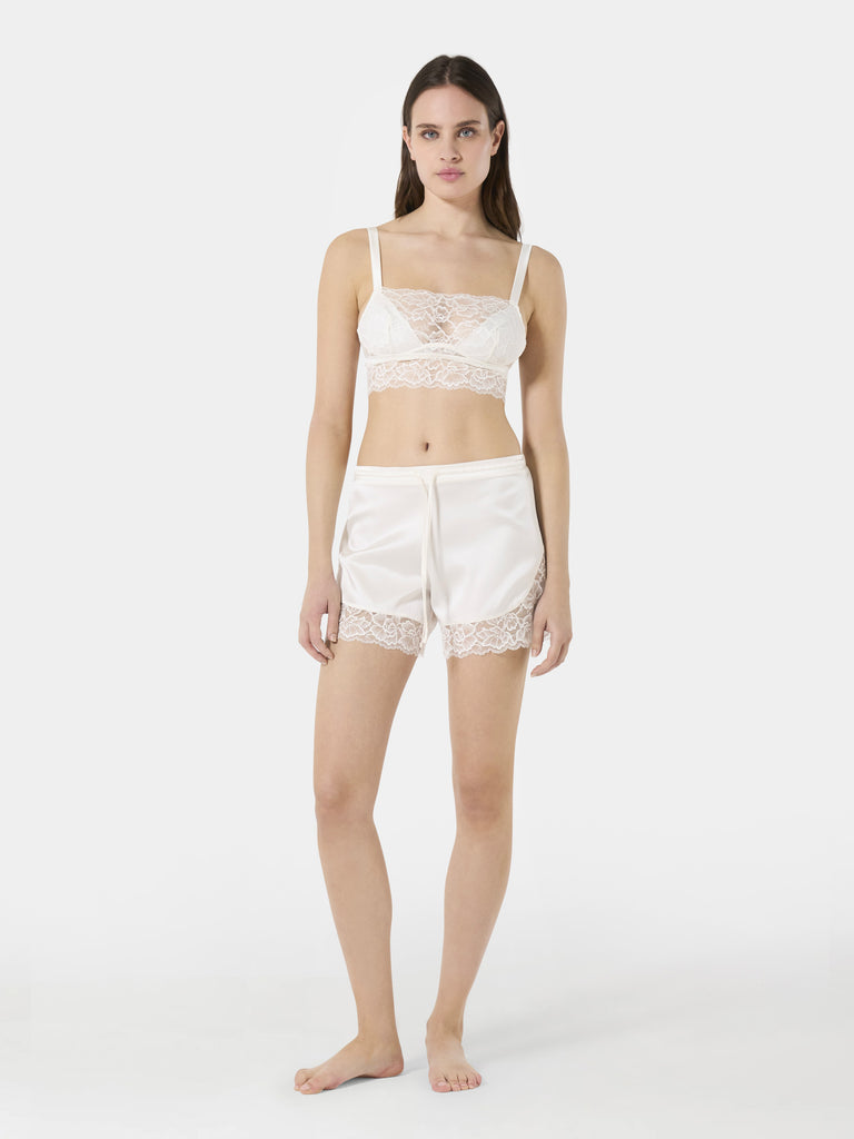 Shorts in raso e pizzo - NUEAME